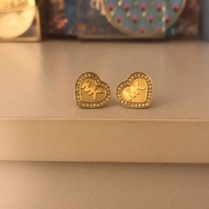 Rose Gold Michael Kors Heart Studs